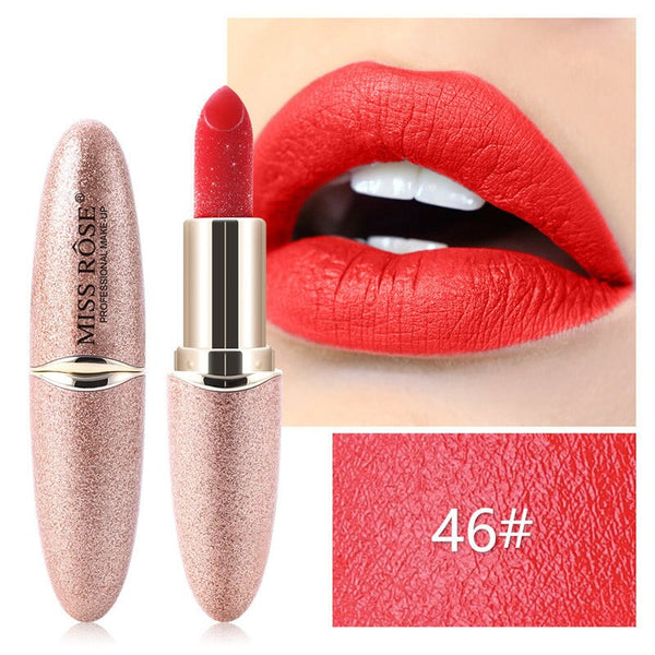 New MISS ROSE Lipstick Matte Waterproof Velvet Lip Stick 18 Colors Sexy Red Brown Pigments Makeup Matte Lipsticks Beauty Lips