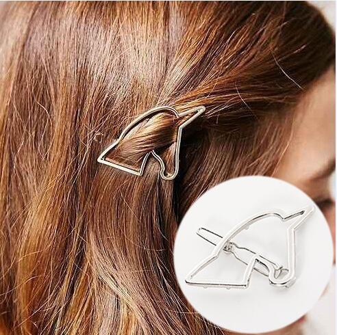 Hair Clip For Women Scissors Diamond Round Moon Leaf Unicorn Heart Simple Golden Silver Girl Fashion Gift Charm