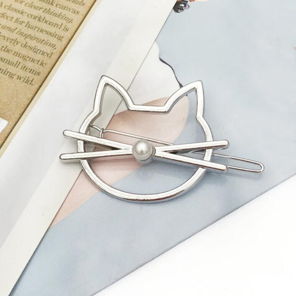 Hair Clip For Women Scissors Diamond Round Moon Leaf Unicorn Heart Simple Golden Silver Girl Fashion Gift Charm