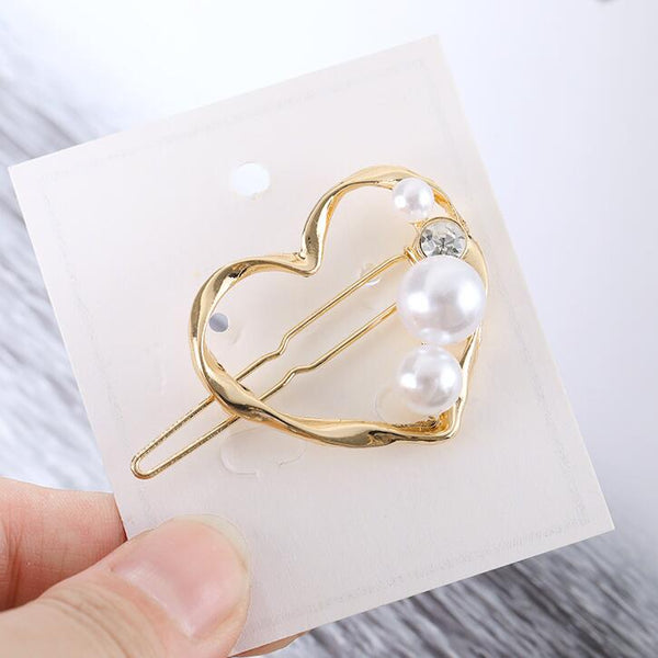 Hair Clip For Women Scissors Diamond Round Moon Leaf Unicorn Heart Simple Golden Silver Girl Fashion Gift Charm