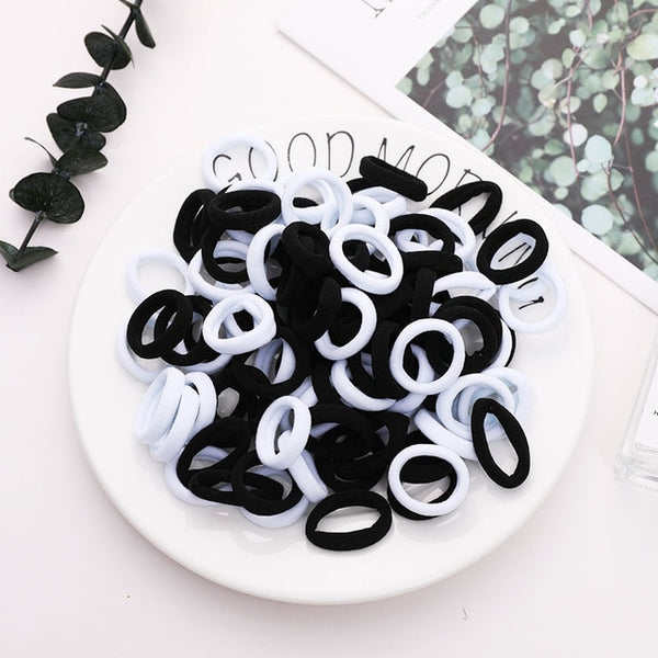 New 100PCS/Lot Girls Candy Colors Nylon 3CM Rubber Bands Children Safe Elastic Hair Bands Ponytail Holder Kids Hair Accessories