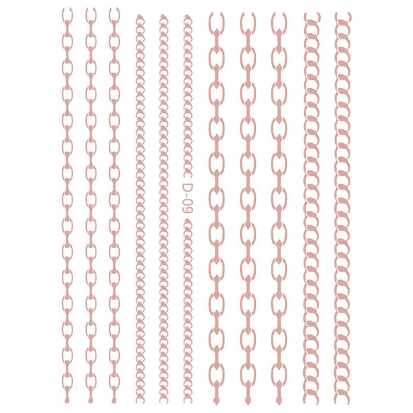 1 Piece Rose Gold Silver 3D Nail Sticker Curve Stripe Lines Nails Stickers Adhesive Striping Tape Nail Art Stickers Decals