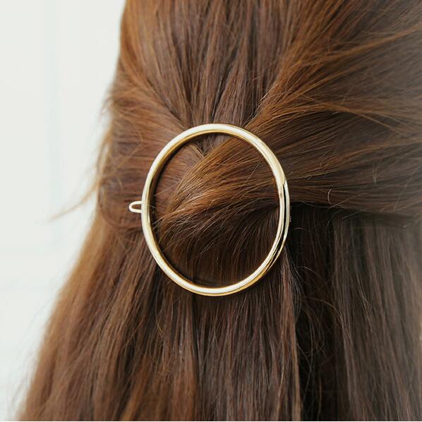 Hair Clip For Women Scissors Diamond Round Moon Leaf Unicorn Heart Simple Golden Silver Girl Fashion Gift Charm