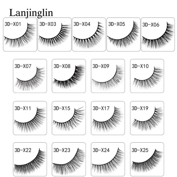 New 3 pairs natural false eyelashes fake lashes long makeup 3d mink lashes extension eyelash mink eyelashes for beauty #X11