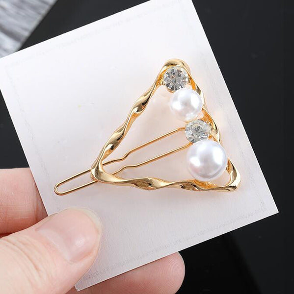 Hair Clip For Women Scissors Diamond Round Moon Leaf Unicorn Heart Simple Golden Silver Girl Fashion Gift Charm