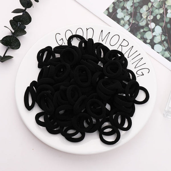 New 100PCS/Lot Girls Candy Colors Nylon 3CM Rubber Bands Children Safe Elastic Hair Bands Ponytail Holder Kids Hair Accessories