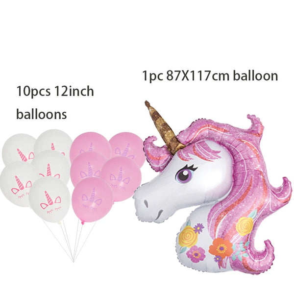 WEIGAO Unicorn Party Decor Birthday Party Decorations Kids Unicorn Theme Paper Hat Napkins Plate Girl Happy Birthday Gifts Sets