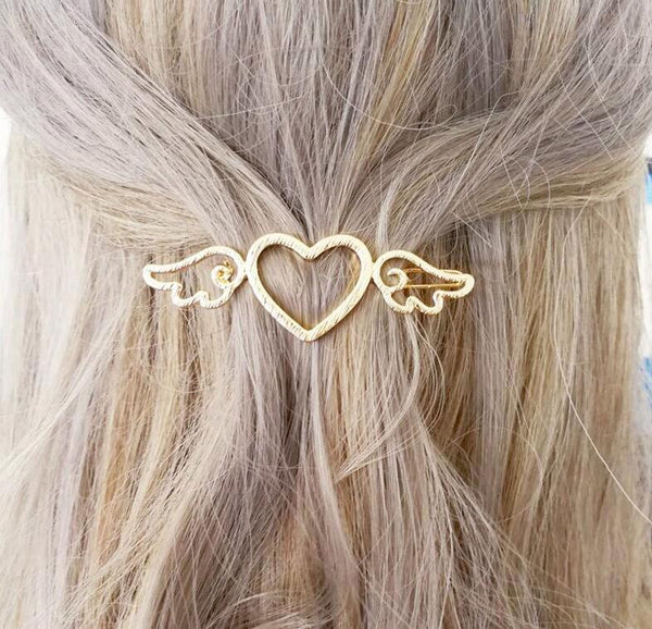 Hair Clip For Women Scissors Diamond Round Moon Leaf Unicorn Heart Simple Golden Silver Girl Fashion Gift Charm