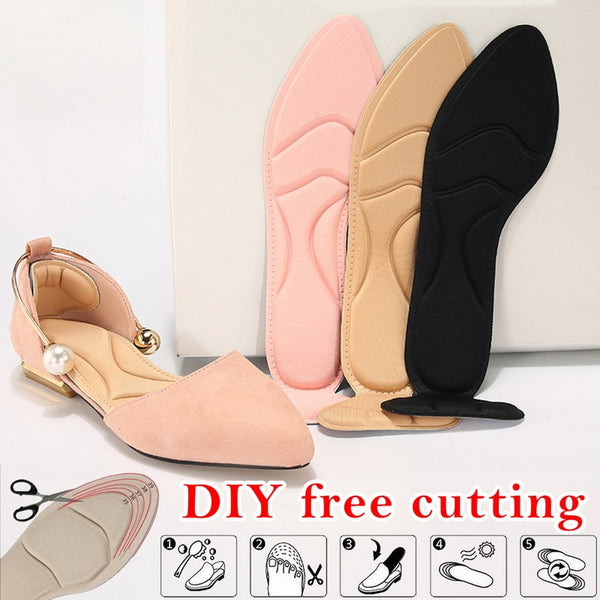 1 Pair Women Insole Pad Breathable Anti-slip Inserts High Heel Insert Pad Foot Heel Protector Shoes Accessories