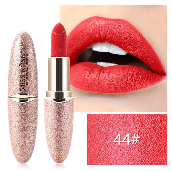 New MISS ROSE Lipstick Matte Waterproof Velvet Lip Stick 18 Colors Sexy Red Brown Pigments Makeup Matte Lipsticks Beauty Lips