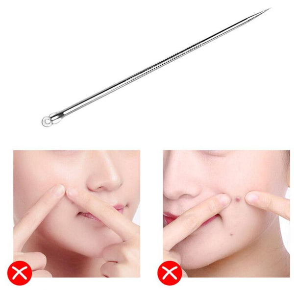 1pcs Silver Blackhead Comedone Acne Blemish Extractor Remover Stainless Needles Remove Tools removedor de cravo HOT