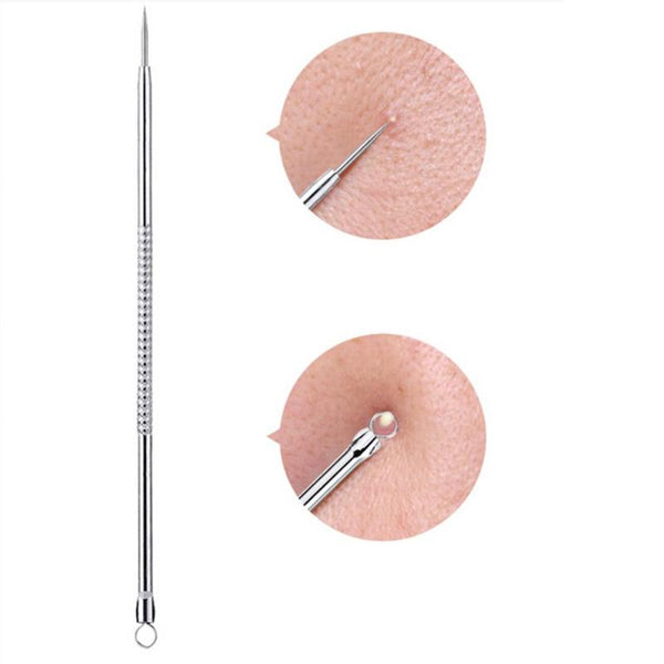 1pcs Silver Blackhead Comedone Acne Blemish Extractor Remover Stainless Needles Remove Tools removedor de cravo HOT