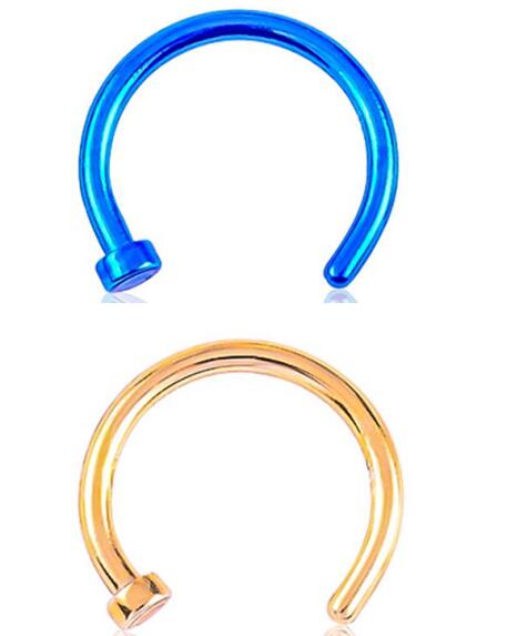 MISANANRYNE Fake Septum Medical Titanium Nose Ring Silver Gold Body Clip Hoop For Women Septum Piercing Clip Jewelry Gift 1pc