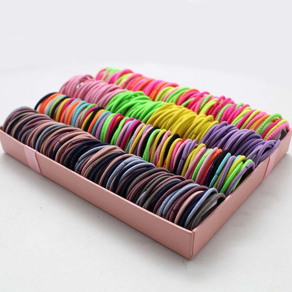 100pcs/lot 3CM Hair Accessories girls Rubber bands Scrunchy Elastic Hair Bands kids baby Headband decorations ties Gum for hair