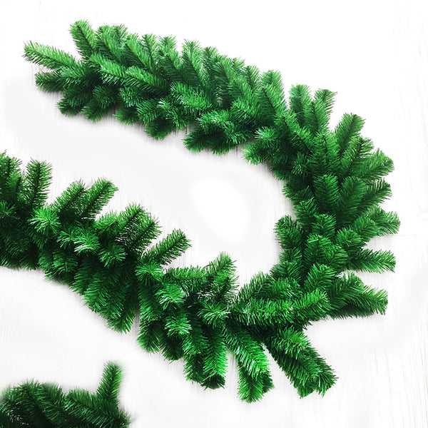 2.7m Artificial Green Christmas Garland Wreath Xmas Home Party Christmas Decoration Pine Tree Rattan Hanging Ornament For Kids