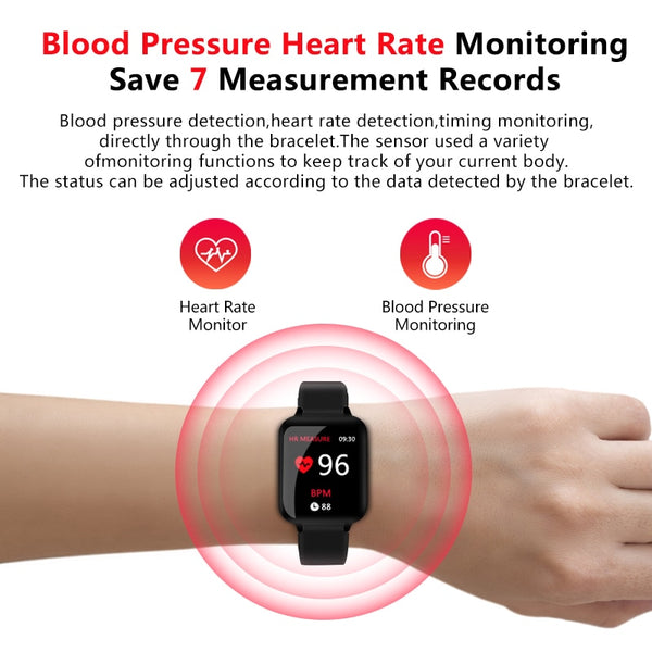 B57 Smart watches Waterproof Sports for iphone phone Smartwatch Heart Rate Monitor Blood Pressure Functions For Women men kid