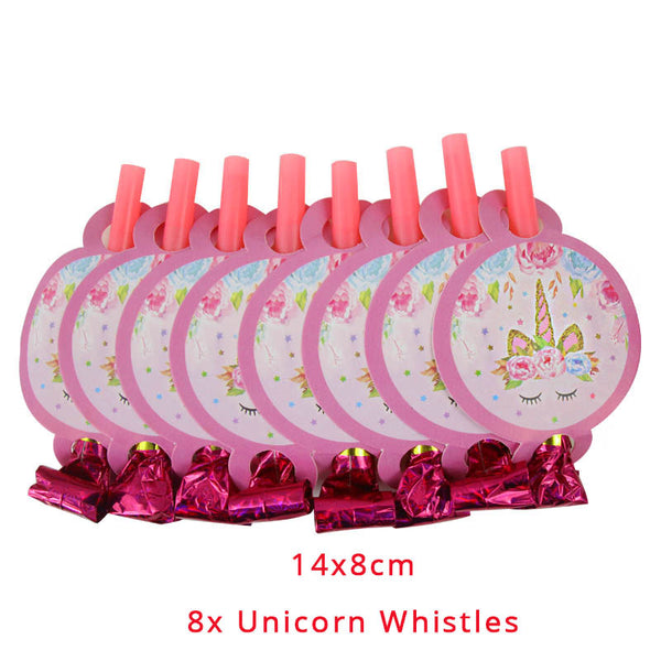 Unicorn Birthday Party Decors Disposable Tableware Kit Unicorn Balloon Cups Plates Napkin Kids Birthday Unicornio Party Supplies