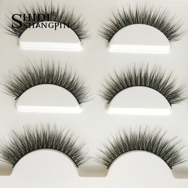 New 3 pairs natural false eyelashes fake lashes long makeup 3d mink lashes extension eyelash mink eyelashes for beauty #X11