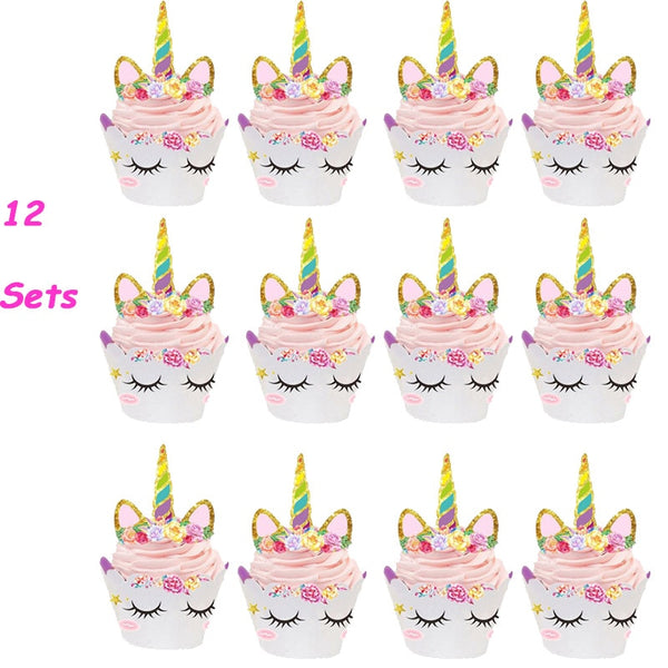 WEIGAO Unicorn Party Decor Birthday Party Decorations Kids Unicorn Theme Paper Hat Napkins Plate Girl Happy Birthday Gifts Sets