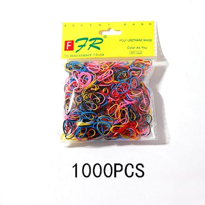 200/1000PCS Cute Girls Colourful Ring Disposable Elastic Hair Bands Ponytail Holder Rubber Band Scrunchies Kids Hair Accessories