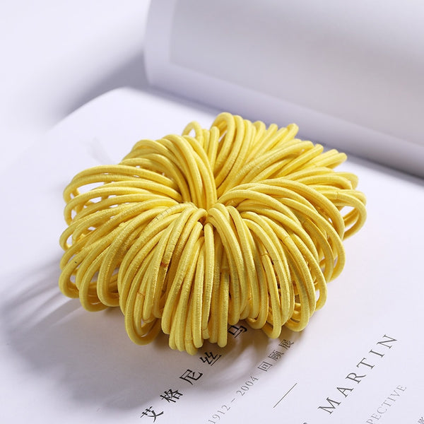 New 100PCS/Lot Girls Candy Colors Nylon 3CM Rubber Bands Children Safe Elastic Hair Bands Ponytail Holder Kids Hair Accessories