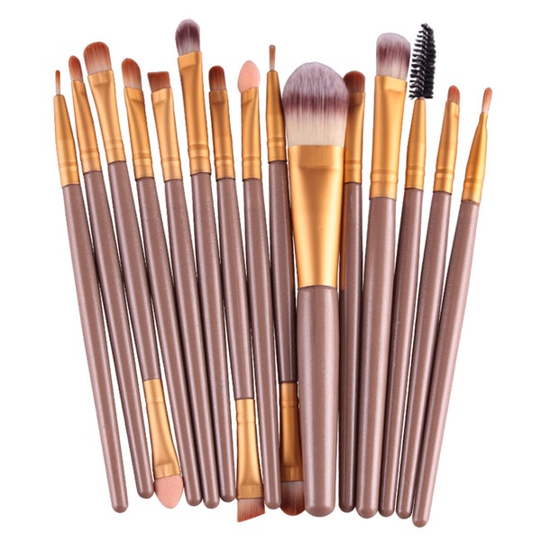 MAANGE Pro 15Pcs Makeup Brushes Set Eye Shadow Foundation Powder Eyeliner Eyelash Lip Make Up Brush Cosmetic Beauty Tool Kit Hot