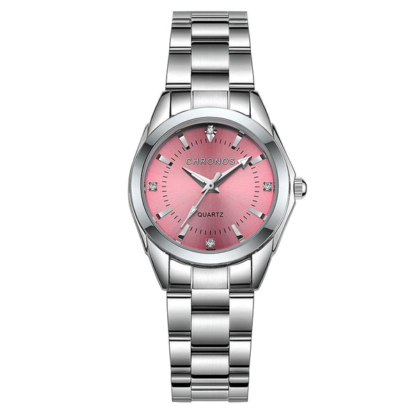 CHRONOS Women Luxury Rhinestone Stainless Steel Quartz Watches Ladies Business Watch Japanese Quartz Movement Relogio Feminino