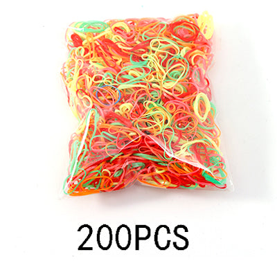 200/1000PCS Cute Girls Colourful Ring Disposable Elastic Hair Bands Ponytail Holder Rubber Band Scrunchies Kids Hair Accessories