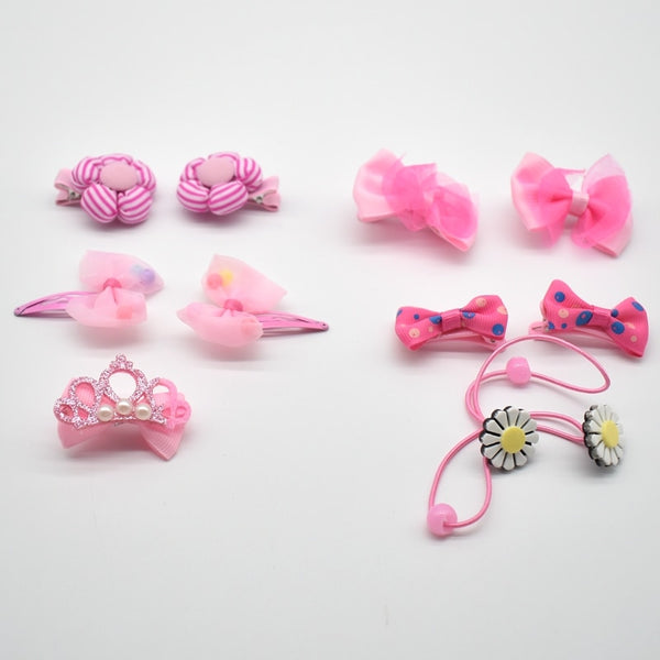 18 Pcs/Box New Kids Children Accessories Hairpins Barrettes Baby Fabric Bow Flower Headwear Hair clips Girls Headdress