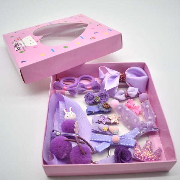 18 Pcs/Box New Kids Children Accessories Hairpins Barrettes Baby Fabric Bow Flower Headwear Hair clips Girls Headdress