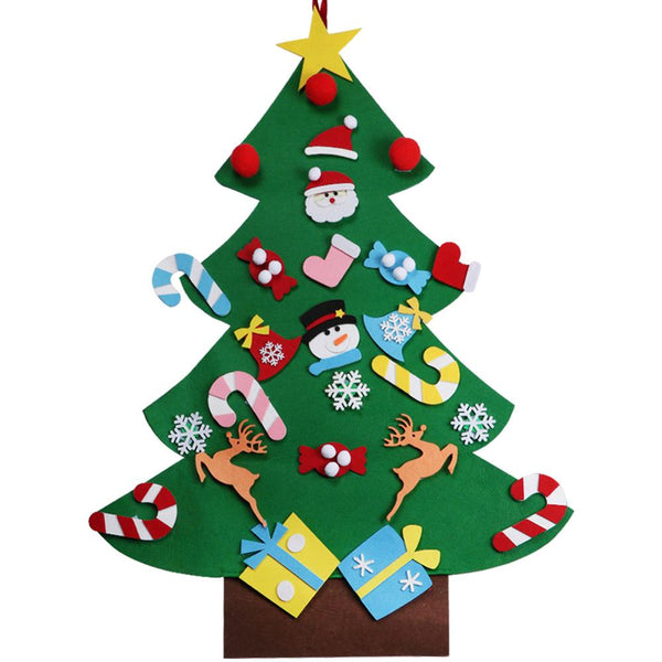 OurWarm DIY Felt Christmas Tree New Year Gifts Kids Toys Artificial Tree Wall Hanging Ornaments Christmas Decoration for Home