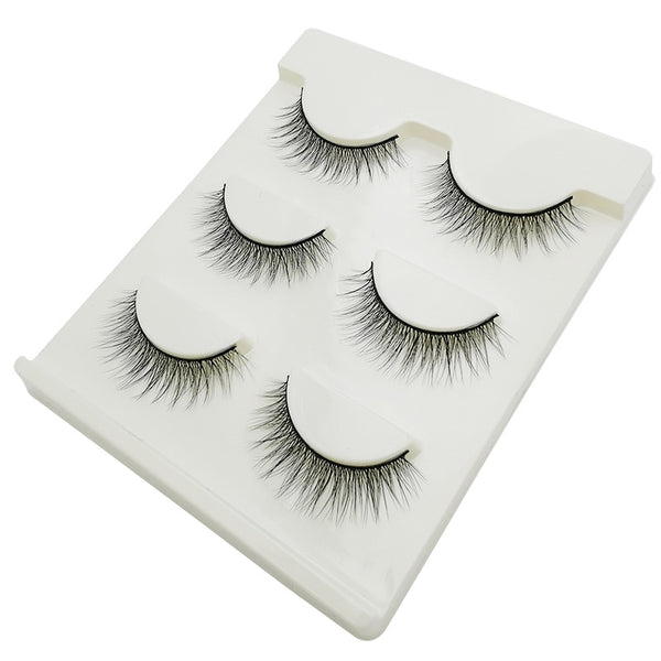 New 3 pairs natural false eyelashes fake lashes long makeup 3d mink lashes extension eyelash mink eyelashes for beauty #X11