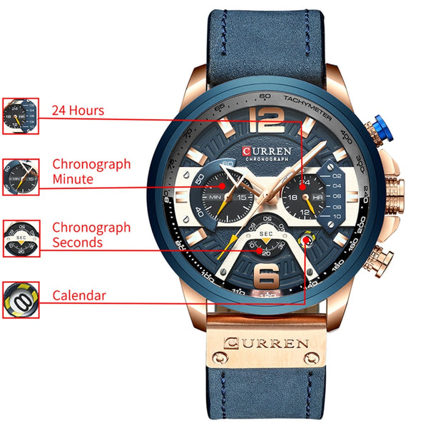 Watches Men CURREN Brand Men Sport Watches Men's Quartz Clock Man Casual Military Waterproof Wrist Watch relogio masculino