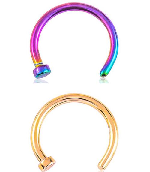 MISANANRYNE Fake Septum Medical Titanium Nose Ring Silver Gold Body Clip Hoop For Women Septum Piercing Clip Jewelry Gift 1pc