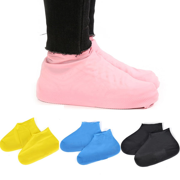 1 Pair Reusable Latex Waterproof Rain Shoes Covers Slip-resistant Rubber Rain Boot Overshoes S/M/L Shoes Accessories