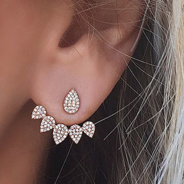 New Crystal Flower Drop Earrings for Women Fashion Jewelry Gold Silver Rhinestones Earrings Gift for Party and Best Friend