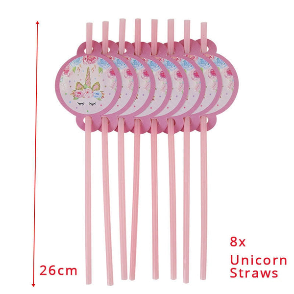 Unicorn Birthday Party Decors Disposable Tableware Kit Unicorn Balloon Cups Plates Napkin Kids Birthday Unicornio Party Supplies