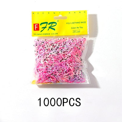 200/1000PCS Cute Girls Colourful Ring Disposable Elastic Hair Bands Ponytail Holder Rubber Band Scrunchies Kids Hair Accessories