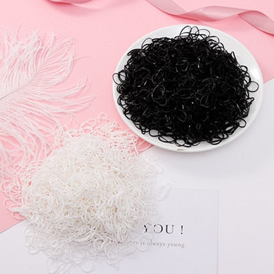 200/1000PCS Cute Girls Colourful Ring Disposable Elastic Hair Bands Ponytail Holder Rubber Band Scrunchies Kids Hair Accessories