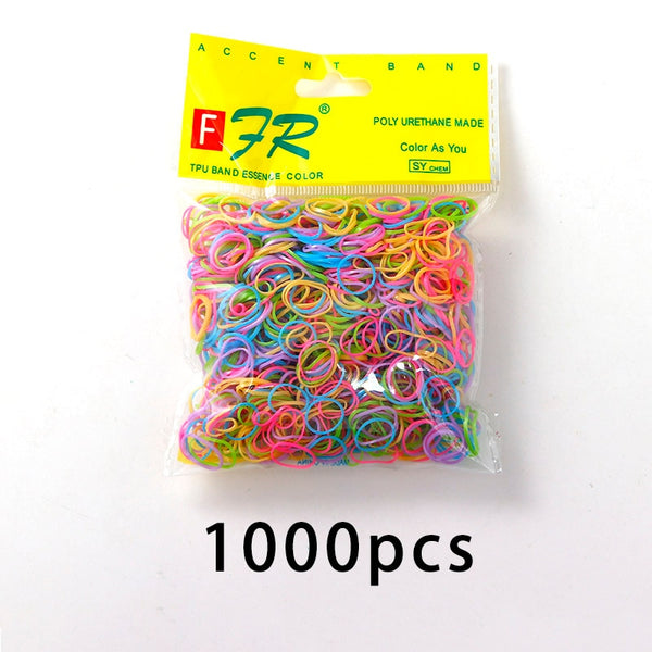 200/1000PCS Cute Girls Colourful Ring Disposable Elastic Hair Bands Ponytail Holder Rubber Band Scrunchies Kids Hair Accessories