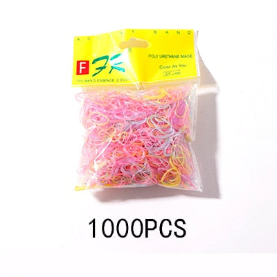 200/1000PCS Cute Girls Colourful Ring Disposable Elastic Hair Bands Ponytail Holder Rubber Band Scrunchies Kids Hair Accessories