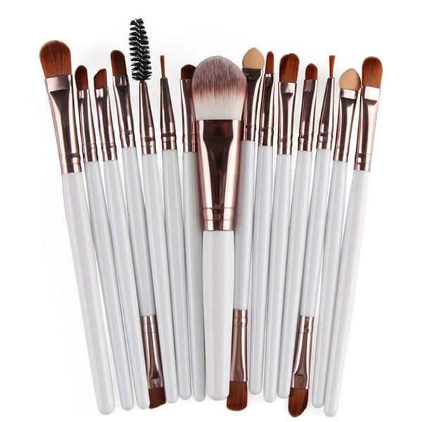 MAANGE Pro 15Pcs Makeup Brushes Set Eye Shadow Foundation Powder Eyeliner Eyelash Lip Make Up Brush Cosmetic Beauty Tool Kit Hot