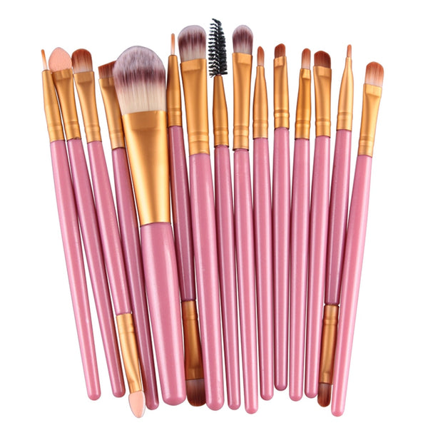 MAANGE Pro 15Pcs Makeup Brushes Set Eye Shadow Foundation Powder Eyeliner Eyelash Lip Make Up Brush Cosmetic Beauty Tool Kit Hot