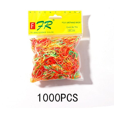 200/1000PCS Cute Girls Colourful Ring Disposable Elastic Hair Bands Ponytail Holder Rubber Band Scrunchies Kids Hair Accessories