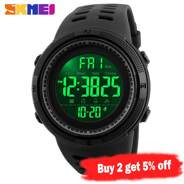 SKMEI Fashion Outdoor Sport Watch Men Multifunction Watches Alarm Clock Chrono 5Bar Waterproof Digital Watch reloj hombre 1251