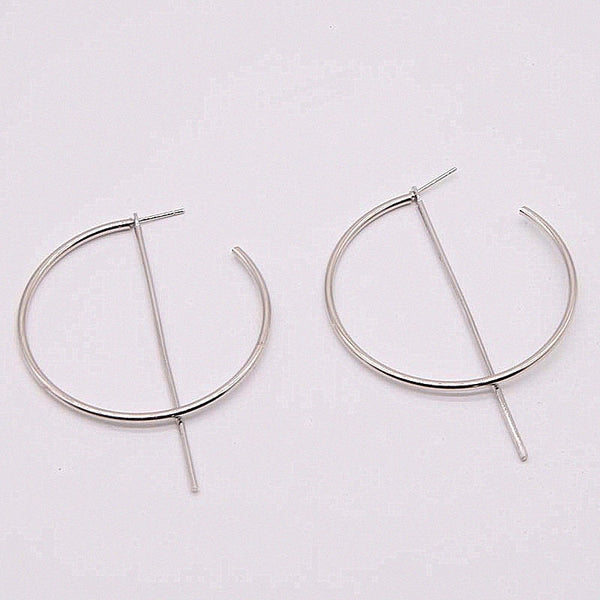 Simple fashion gold color Silver plated geometric big round earrings for women fashion big hollow drop earrings jewelry