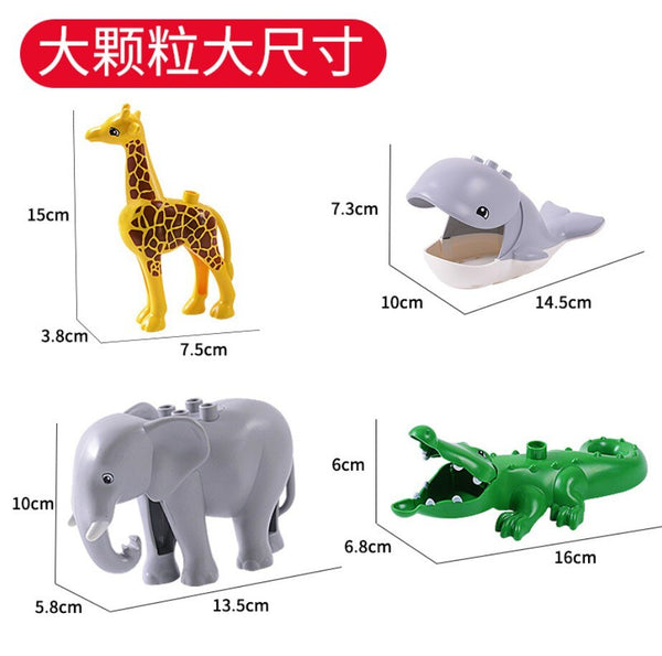 Zoo Animal Dinosaur Building Blocks Original Classic Bricks Accessory Kids Toys Compatible with Duplo Panda Elephant