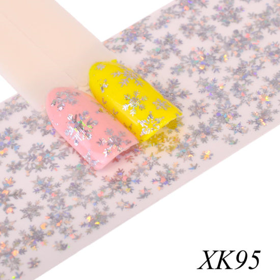 Full Beauty 100x4cm Xmas Pattern for Nail Sticker 3D Snowflake Star Laser Glitter Christmas Nail Art Transfer Foils CHXK94-97