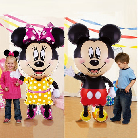 112cm Giant Mickey Minnie Mouse Balloon Cartoon Foil Birthday Party Balloon Kids Birthday Party Decorations Classic Toys Gift