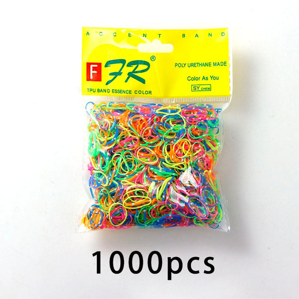 200/1000PCS Cute Girls Colourful Ring Disposable Elastic Hair Bands Ponytail Holder Rubber Band Scrunchies Kids Hair Accessories